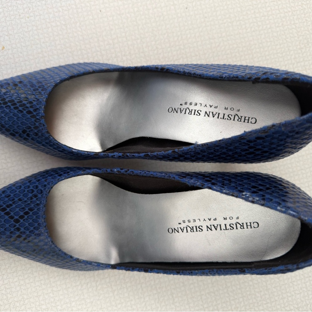 Christian Siriano Textured Blue Heels